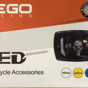Rego Racing Universal LED Motorcycle Headlight - Ghost/Skull Design - Dual Color (White & Yellow) - 3000 LM - Waterproof