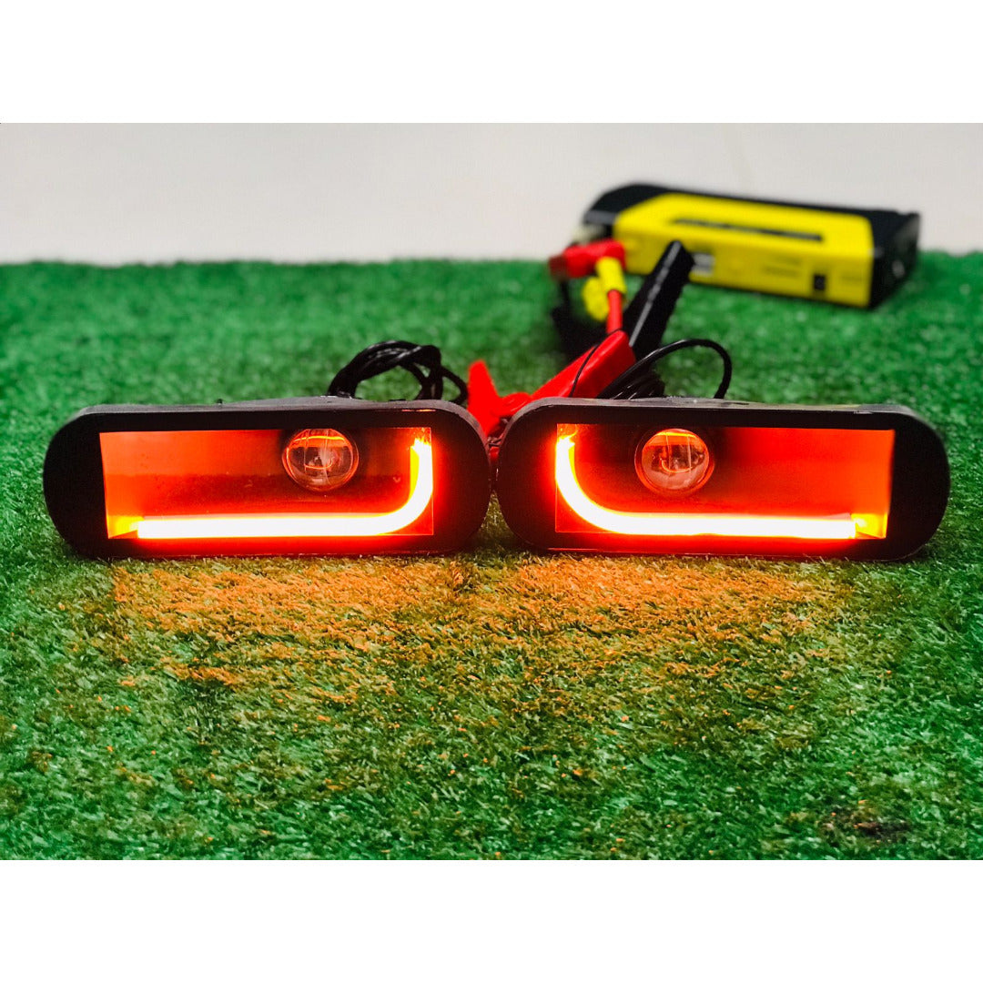 Suzuki Mehran Bumper Light Yellow White Throw With Indicator DRL 2 Pcs Set - Image 2