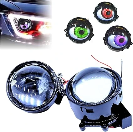 Universal Demon Eyes Light for Cars 12V Demon Eye Light LED Dynamic 33 Function Devil Eye Car Lights 2 Pcs Set