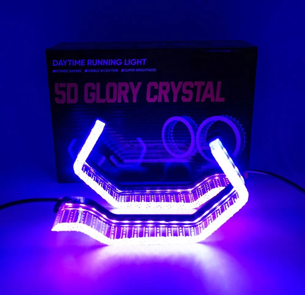 Universal Angel Eyes Retrofit APP Control RGB Crystal LED for Car Headlight 2 Pcs Set - Image 4