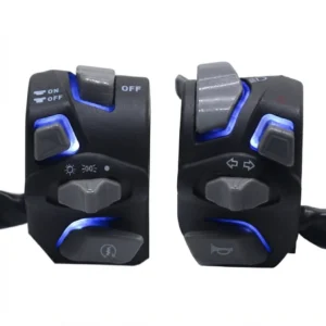 Universal Bike Assembly Switch Headlight Turn Signal Horn with LED Kill 2 Pcs Set (BLUE)