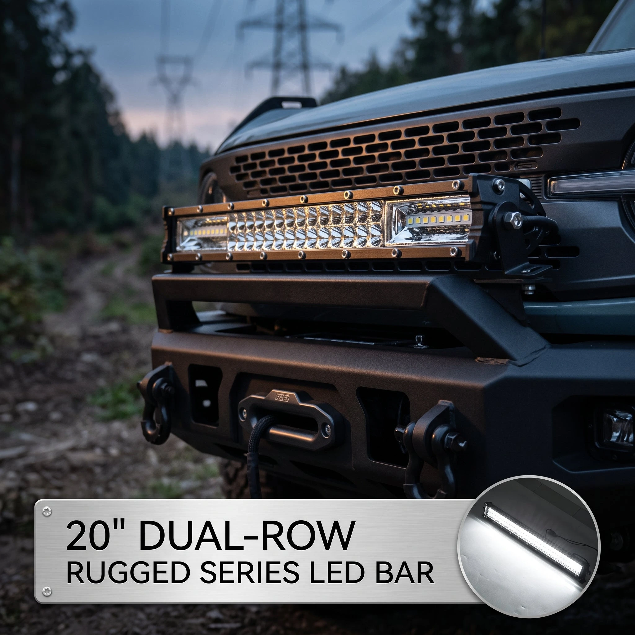 Dual Color Bar Light Tri-Row Slim 20 Inch 180 Watt - Image 2