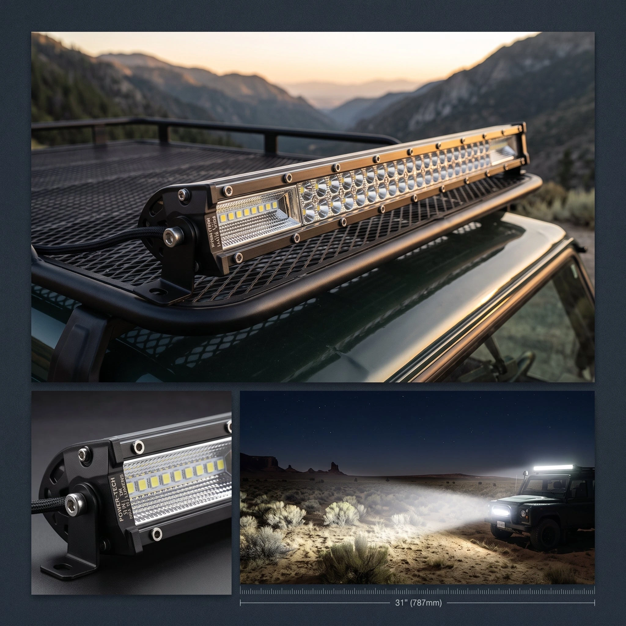 Dual Color Bar Light Tri-Row Slim 31 Inch 300 Watt - Image 3