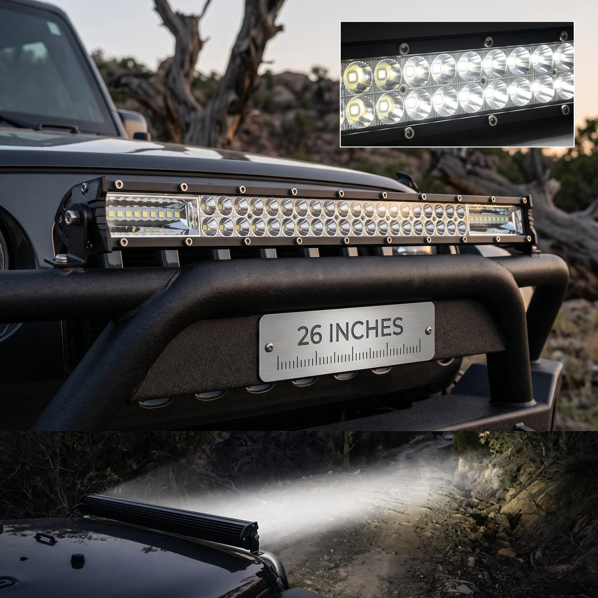 Dual Color Bar Light Tri-Row Slim 26 Inch 240 Watt